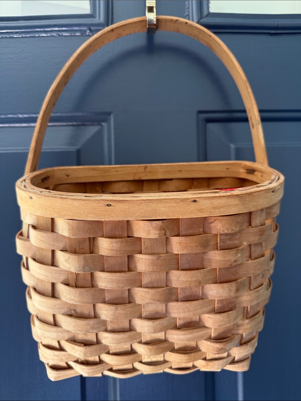 Vintage Woven Hanging Wall Basket - Wall Pocket Basket